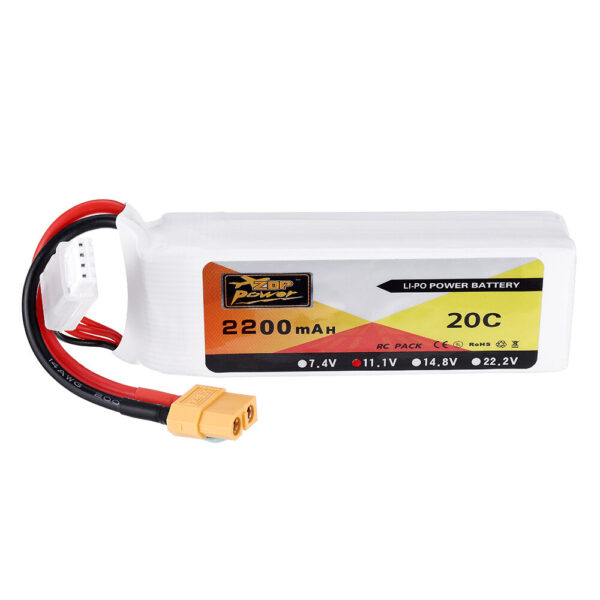 2Pcs ZOP Power 11.1V 2200mAh 3S 20C Lipo Battery XT60 Plug for Eachine Wizard X220 FPV Racing RC Drone - Image 1