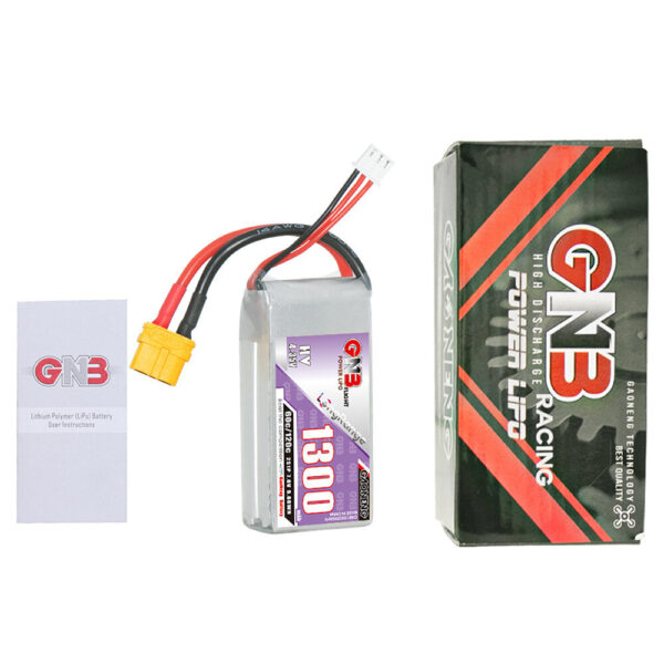 Gaoneng GNB 7.6V 1300mAh 60C 2S LiPo Battery XT30 / XT60 Plug for RC Drone - Image 5