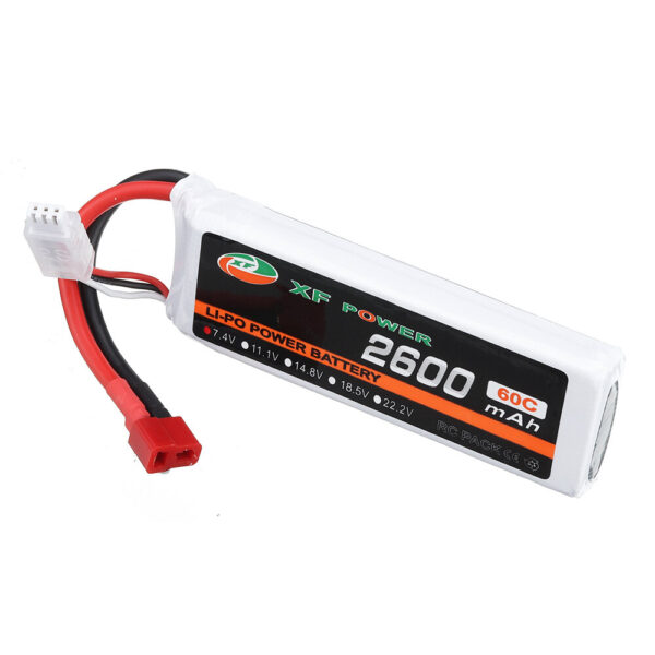 XF POWER 7.4V 2600mAh 60C 2S Lipo Battery T Plug for Wltoys 1/14 144001 RC Car Upgrade Parts - Image 1