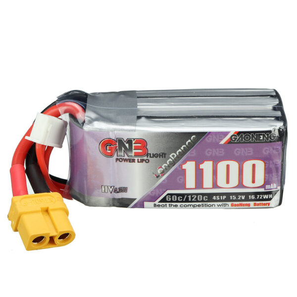 Gaoneng GNB 15.2V 1100mAh 60C 4S LiPo Battery XT30/XT60 Plug for GEPRC Tern LR40 FPV Racing Drone - Image 2