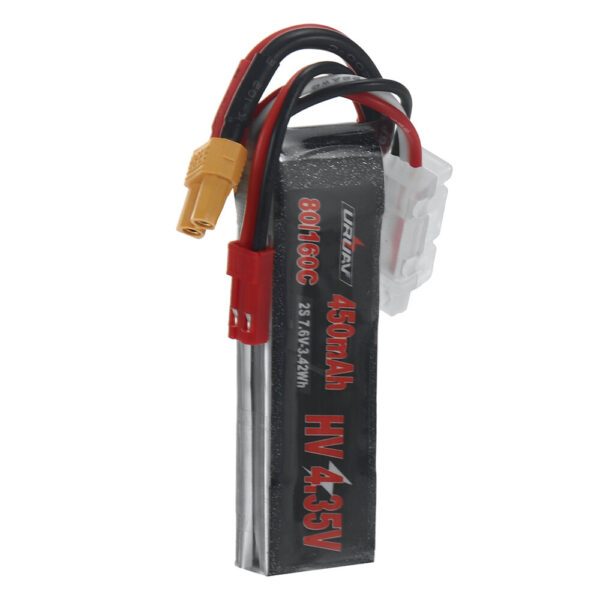 URUAV Power 7.6V 450mAh 80C/160C 2S HV LiPo Battery XT30 Plug for Happymodel Mobula8 Sub250 Nanofly20 iFlight CineBee Whoop Beta FPV Drone - Image 5