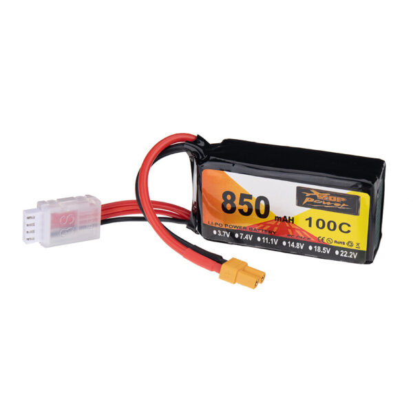 ZOP Power 11.1V 850mAh 100C 3S LiPo Battery XT30 Plug for RC Drone - Image 3