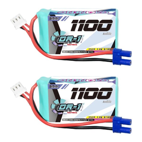 Gaoneng 7.4V 1100mAh 150C 2S LiPo Battery EC2 Plug/T Plug for 1/24 1/18 ECO RC Cars - Image 4