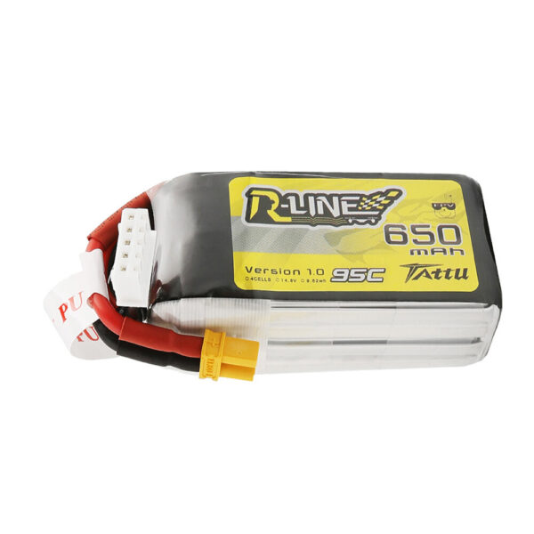 Tattu R-Line 4S 14.8V 650mAh 95C 4S1P Lipo Battery XT30 Plug for GEPRC Tern LR40 FPV Racing Drone - Image 1