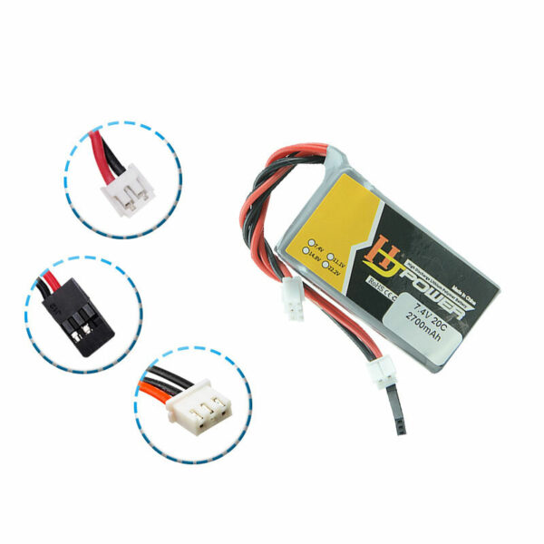 HJ Power 7.4V 2700mAh 20C 2S LiPo Battery JR Plug for LRP VTEC Receiver - Image 4