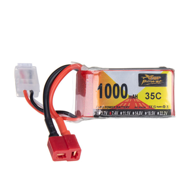 ZOP Power 7.4V 1000mAh 35C 2S LiPo Battery T Deans Plug for RC Drone - Image 6