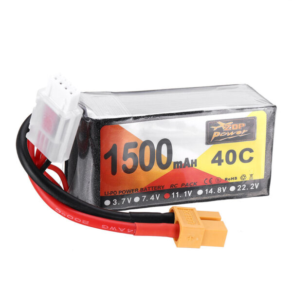 ZOP Power 11.1V 1500mAh 40C 3S Lipo Battery XT60 Plug for Eachine Wizard X220 FPV Racing RC Drone - Image 2