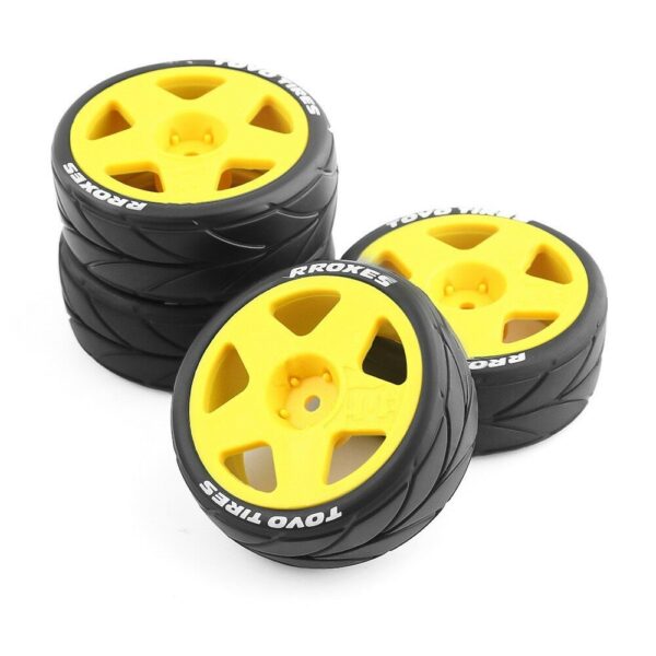 4PCS Rally Drift On-Road Tires Wheels 12mm Hex for 1/10 HPI KYOSHO TAMIYA TT02 RC Car Vehicles Model Parts - Image 2