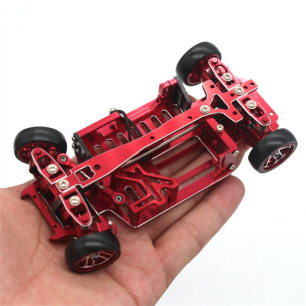 JXMJ CNC Metal 1/28 RC Car Frame Mosquito Drift Racing Car for Wltoys 284161 284010 284131 K969 K989 MINI-Q Accessories Parts - Image 5