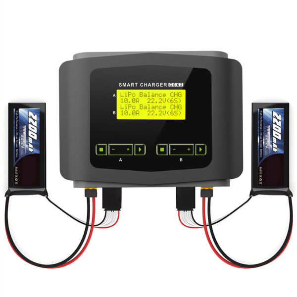 HTRC C6X2 AC 150W DC 240W Dual Channel LCD Screen Lipo Charger RC Balance Discharger for 1~6S LiPo LiFe Lilon 1~15S NiCd NiMH Battery - Image 4