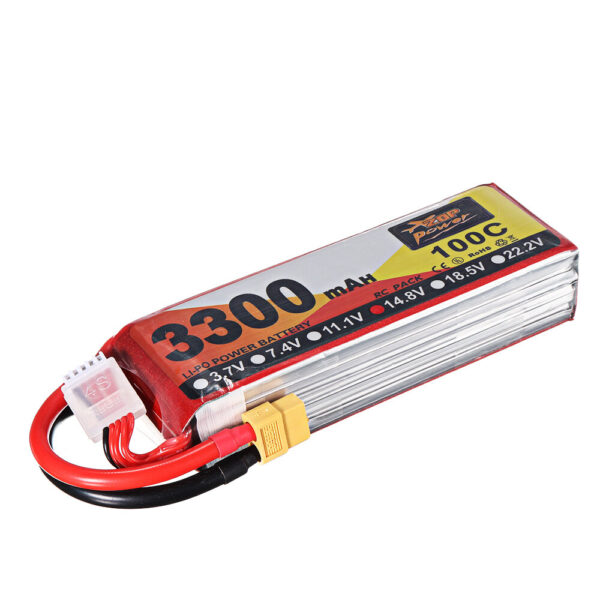 ZOP Power 14.8V 3300mAh 100C 4S Lipo Battery XT60 Plug for RC Helicopter Boat - Image 3