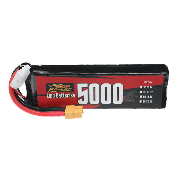 ZOP Power 2S 7.4V 5000mAh 100C 37Wh LiPo Battery XT60 Plug for RC Car Airplane Helicopter - Image 1