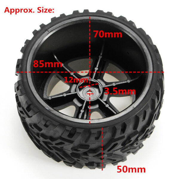 9116 2.4GHz RC Car Spare Parts 2PCS Wheel Without Sponge - Image 6