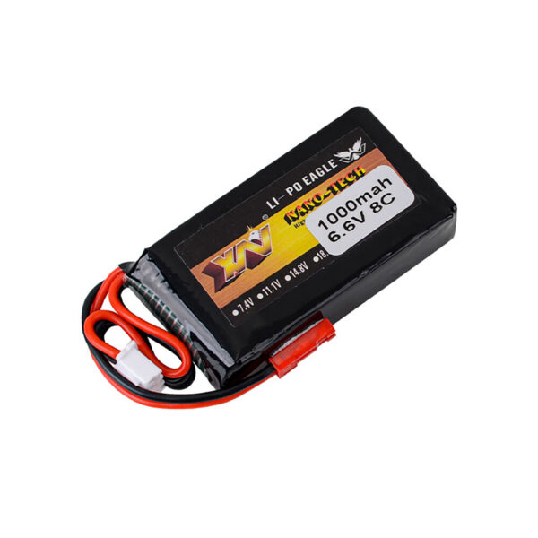 6.6V 1000mAh 8C Lipo Battery JST Plug for MC6A/MC6B/Futaba 4PX/ 14SG/ 4PV/ 4PLS/ 10J Remote Controller Radio Transmitter - Image 1