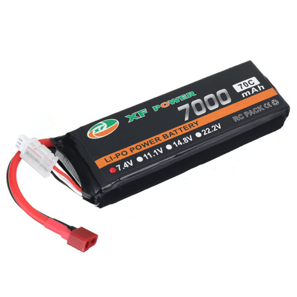 XF POWER 7.4V 7000mAh 70C 2S LiPo Battery T Deans Plug for RC Drone - Image 2