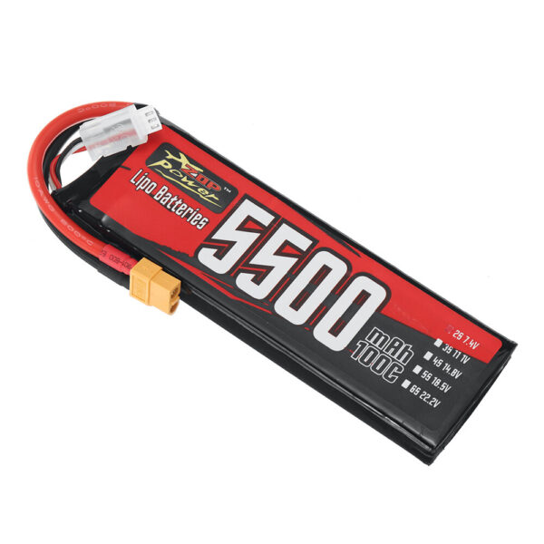 ZOP Power 7.4V 5500mAh 100C 2S 37Wh LiPo Battery XT60 Plug for RC Drone - Image 1