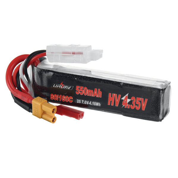 URUAV Power 7.6V 550mAh 80C/160C 2S HV 4.35V LiPo Battery XT30 Plug for RC Drone - Image 2