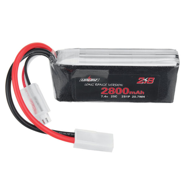 URUAV 7.4V 2800mAh 25C 2S LiPo Battery Small Tamiya Plug for RC Car - Image 1