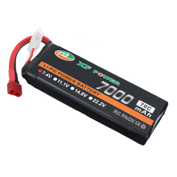 XF POWER 7.4V 7000mAh 70C 2S LiPo Battery T Deans Plug for RC Drone - Image 4