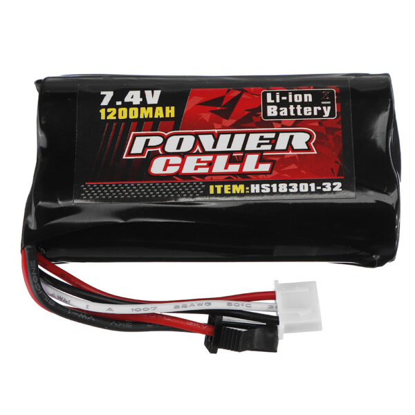 HS 7.4V 1200mAh 25C 2S Li-ion Battery for 18301 18302 18311 18312 18322 RC Car - Image 2