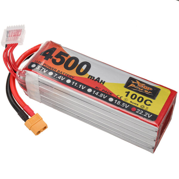 ZOP Power 22.2V 4500mAh 100C 6S LiPo Battery XT60 Plug for RC Drone - Image 4