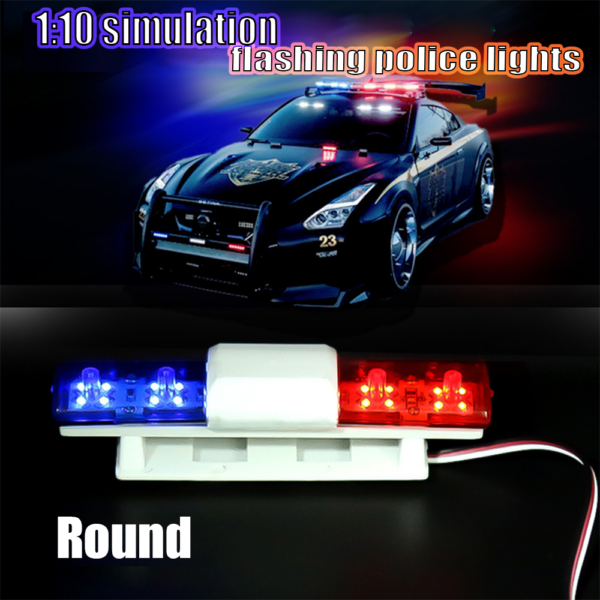 RC Car Parts LED Police Flash Light Alarming for 1/10 HSP Kyosho Tamiya Axial SCX10 D90 Vehicles Models Spare Accessories - Image 1