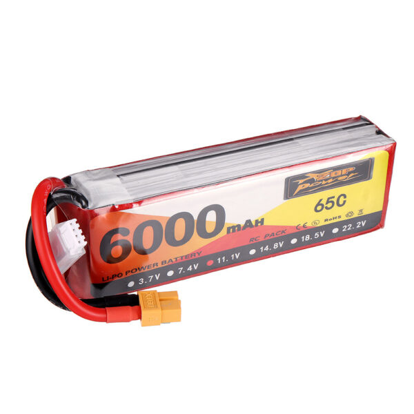 ZOP Power 11.1V 6000mAh 65C 3S Lipo Battery XT60 Plug for RC Drone - Image 2