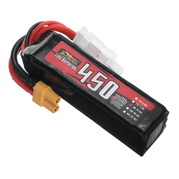 ZOP Power 11.4V 450mAh 80C 3S LiPo Battery With XT30 Plug for RC Drone - Image 2