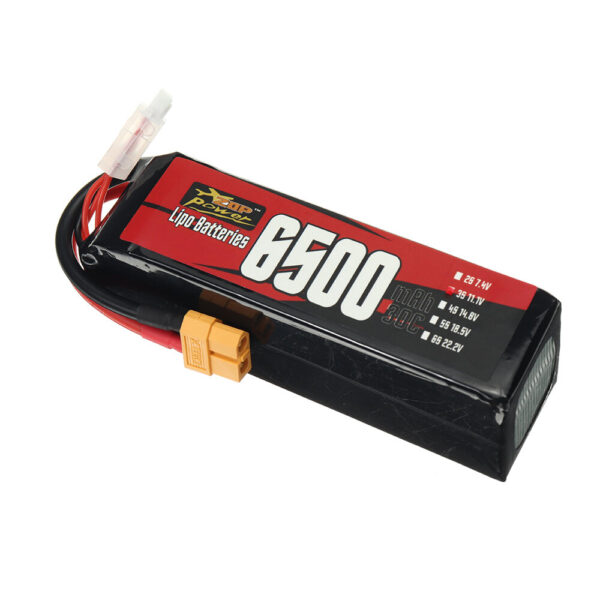 ZOP Power 3S 11.1V 6500mAh 30C 72.15Wh LiPo Battery XT60 Plug for RC Car - Image 1