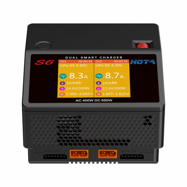 HOTA S6 AC 400W DC 325W*2 15A*2 Dual Channel Lipo Charger for 1-6S LiHv/LiPo/LiFe/Lilon Battery - Image 2