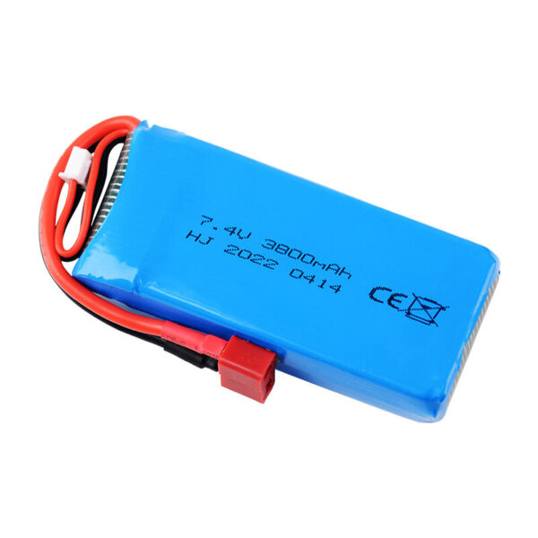 7.4V 2S 3800mAh T Deans Plug LiPo Battery for Wltoys Car 124017 144010 124019 124018 and 144001 Car - Image 1