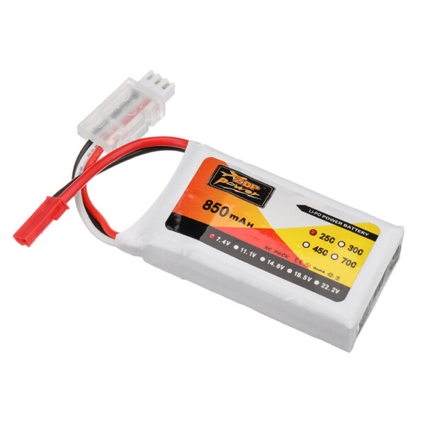 ZOP Power 7.4V 850mAh 25C 2S LiPo Battery JST Plug for RC Drone - Image 2