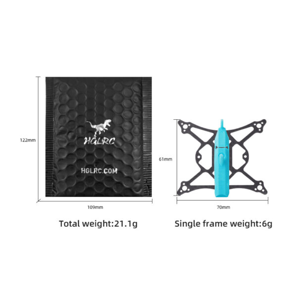 HGLRC Drashark 75mm Wheelbase 1.6 Inch Frame Kit for FPV Racing Drone - Image 6