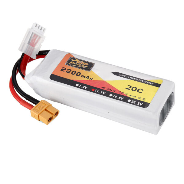 ZOP Power 11.1V 2200mAh 3S 20C Lipo Battery XT60 Plug for Eachine Wizard X220 FPV Racing RC Drone - Image 5