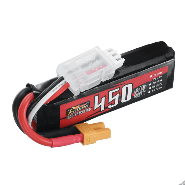 ZOP Power 7.6V 450mAh 80C 2S LiPo Battery With XT30 Plug for RC Drone - Image 2