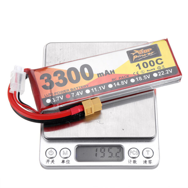 ZOP Power 7.4V 3300mAh 100C 2S Lipo Battery XT60 Plug for RC Racing Drone - Image 9