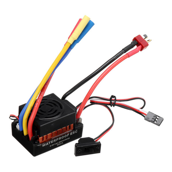 60A Brushless Waterproof ESC Electric Speed Controller for 1/10 RC Car Parts - Image 1