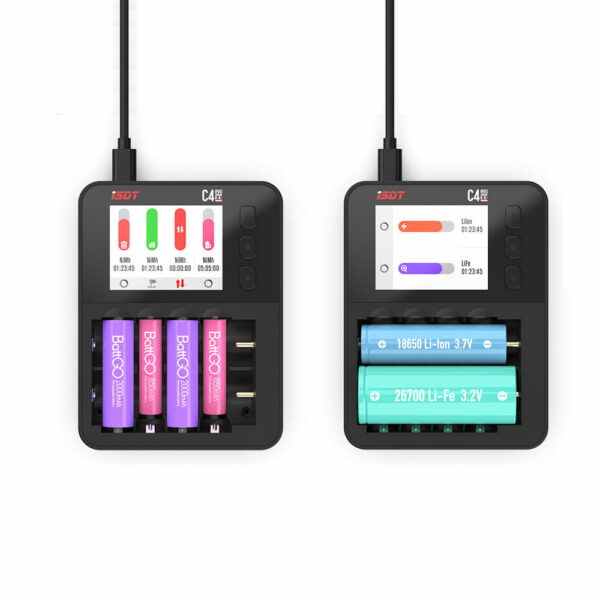 ISDT C4 EVO 36W 8A 6 Channels Smart Battery Charger With USB Output For 18650 26650 26700 AA AAA Battery - Image 2