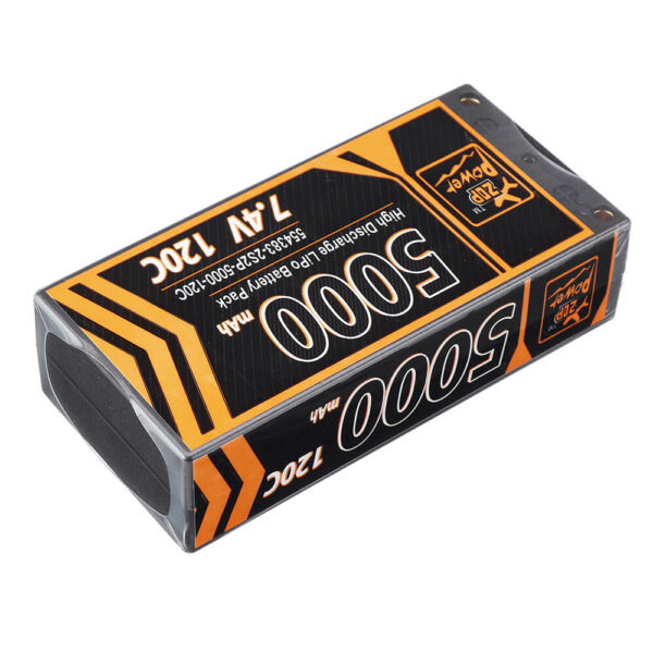 ZOP Power 7.4V 5000mAh 120C 2S Lipo Battery T Deans Plug Hard Case for RC Car - Image 5