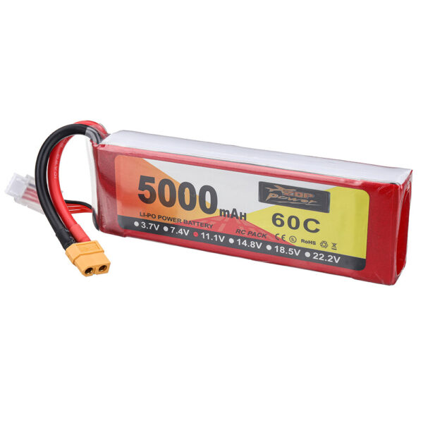 ZOP Power 11.1V 5000mAh 60C 3S LiPo Battery XT60 Plug for RC Drone - Image 1