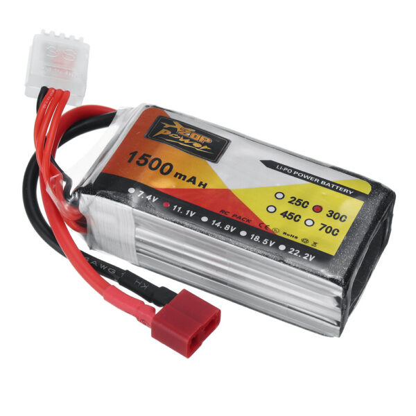 ZOP Power 11.1V 1500mAh 30C 3S LiPo Battery T Plug for RC Car - Image 3