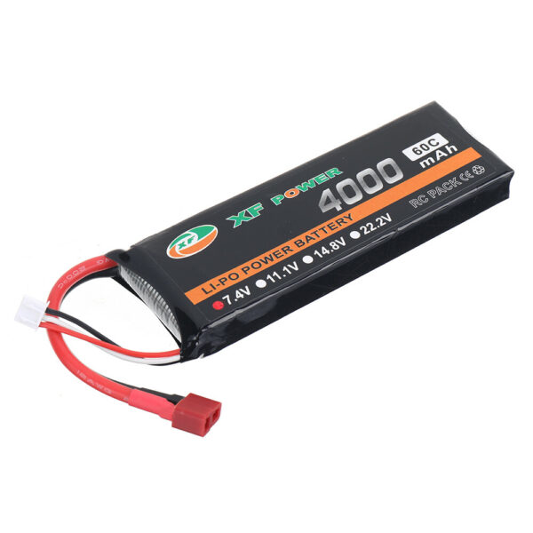 XF POWER 7.4V 4000mAh 60C 2S LiPo Battery T Deans Plug for RC Drone - Image 1