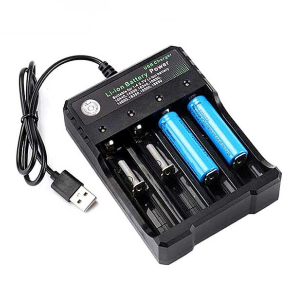 4 Slots 110V/220V 18650 USB Battery Charger for 3.7V Rechargeable Lithium 10440 14500 16340 16650 14650 18350 18500 Batteries - Image 1