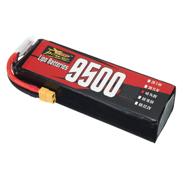 ZOP Power 4S 14.8V 9500mAh 65C 140.6Wh LiPo Battery XT60 Plug for Long Range RC FPV Racing Drone - Image 1