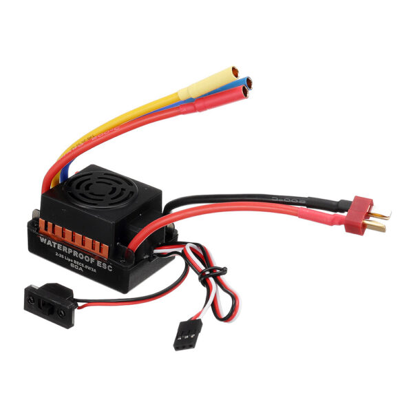 60A Brushless Waterproof ESC Electric Speed Controller for 1/10 RC Car Parts - Image 2