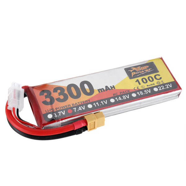 ZOP Power 7.4V 3300mAh 100C 2S Lipo Battery XT60 Plug for RC Racing Drone - Image 3