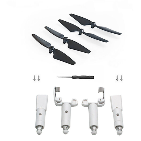 Spring Heightened Extended Landing Gear Skid Shock Absorber Leg Tripod with Propeller Props Blade Set for SJRC F22 / F22S 4K PRO RC Drone Quadcopter - Image 2