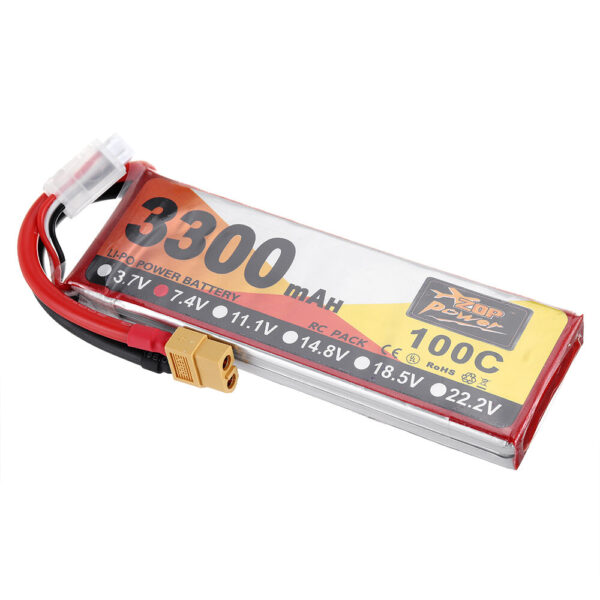 ZOP Power 7.4V 3300mAh 100C 2S Lipo Battery XT60 Plug for RC Racing Drone - Image 4