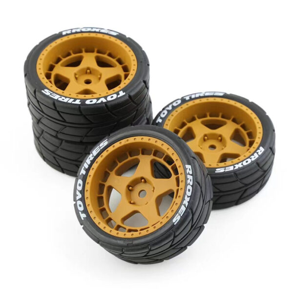 4PCS Drift Rally RC Tires Wheels 12mm Hex for Wltoys 124019 HPI KYOSHO TAMIYA TT02 XV01 1/10 Car Vehicles Model Parts - Image 4