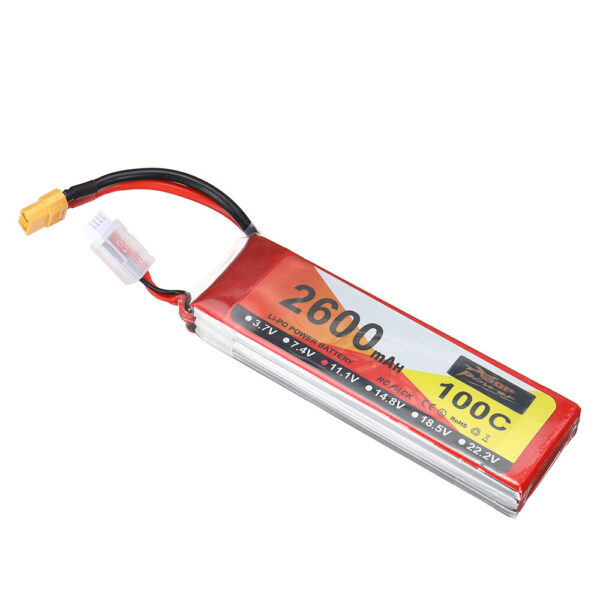 ZOP Power 11.1V 2600mAh 100C 3S LiPo Battery XT60 Plug for RC Drone - Image 5